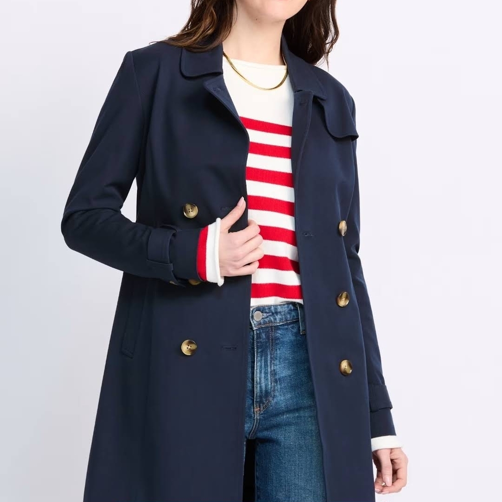 41 Hawthorn Dark Blue Trench Coat